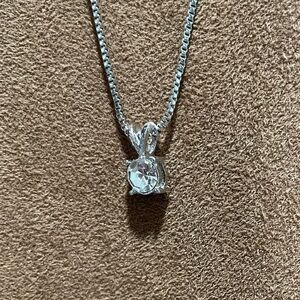 Elegant 1C Moissanite Silver Pendant Necklace